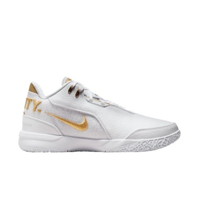 Adult Nike LeBron NXXT Gen AMPD Basketball Shoes - White/Gold/Black