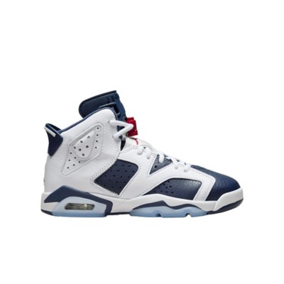 Big Kids' Jordan Big Kids' Air 6 Retro "White and Midnight Navy"  Shoes - White/Varsity Red/Midnight Navy