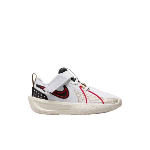 Kids' Nike G.T. Cut 3 Basketball Shoes Little 12Y Regular White/University Red/Black/Bronzine