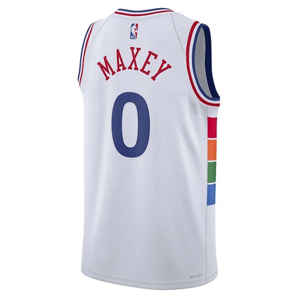 Philadelphia 76ers Tyrese Maxey #0 Nike City Edition Jersey Medium White