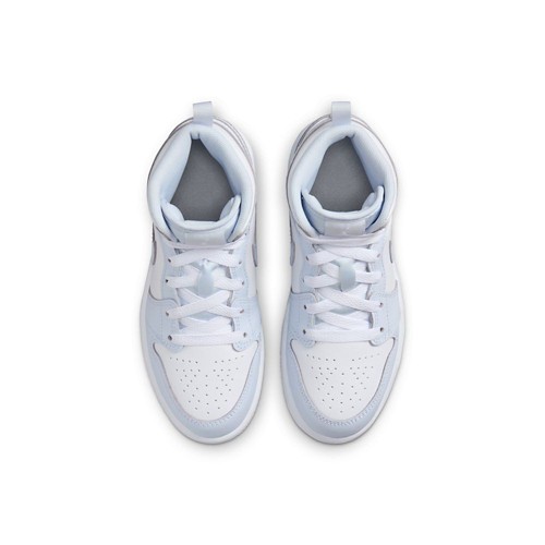 Jordan 1 Mid Preschool Girls Cobalt Bliss White Neutral Grey Shoes Size 11
