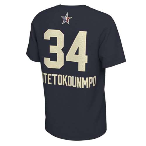 Nike Milwaukee Bucks Giannis Antetokounmpo #34 2024 All Star Game Name & Number T-Shirt