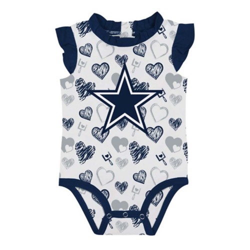 Genuine Stuff Baby Dallas Cowboys Happy Heart Onesie Set