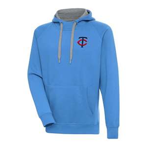 Antigua MLB National League Small Logo Absolute Hoodie, Mens, XL, Los Angeles Dodgers Light Grey