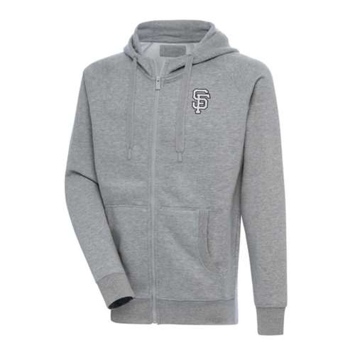 Men's Antigua Charcoal Detroit Tigers Team Logo Victory Full-Zip Hoodie Size: Extra Large