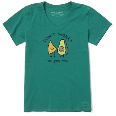Women's Life is Good We Guac This V-Neck T-Shirt