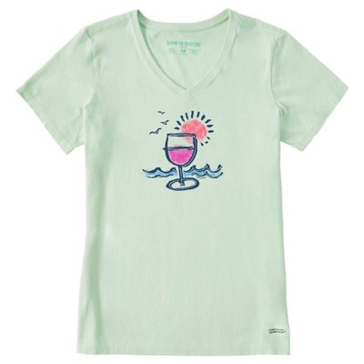 Women's Life is Good Vino Beach Crusher-LITE V-Neck T-Shirt
