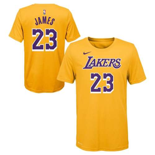 Nike Kids' Los Angeles Lakers LeBron James #23 Statement Name & Number T-Shirt