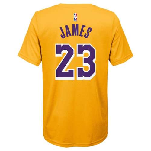 Nike Kids' Los Angeles Lakers LeBron James #23 Statement Name & Number T-Shirt