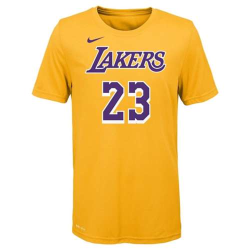 Nike Kids' Los Angeles Lakers LeBron James #23 Statement Name & Number T-Shirt