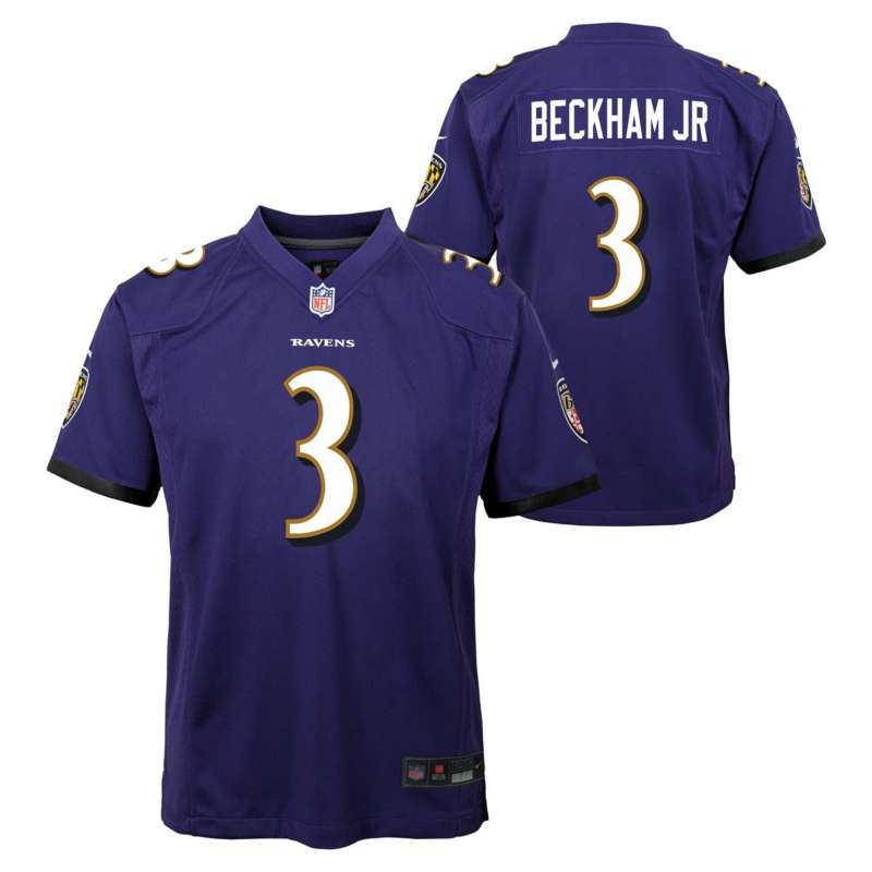 Nike Kids' Baltimore Ravens Odell Beckham Jr #3 Game Jersey