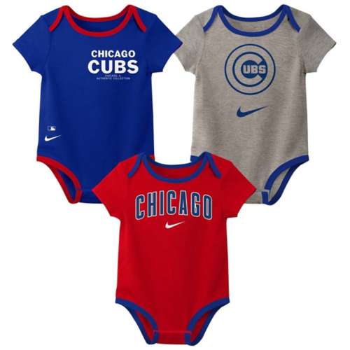 nike Gold Baby Chicago Cubs Fan 3 Piece Onesie Set