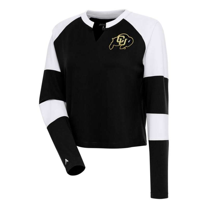 San Francisco 49ers Antigua Women's Play Long Sleeve T-Shirt - Black/White