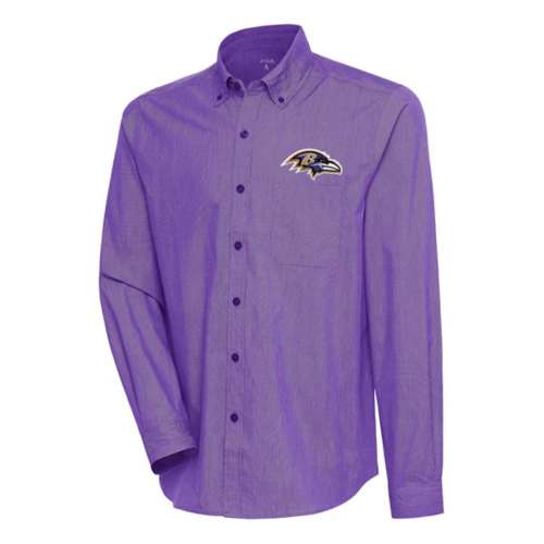 Antigua Baltimore Ravens Compression Long Sleeve Button Up