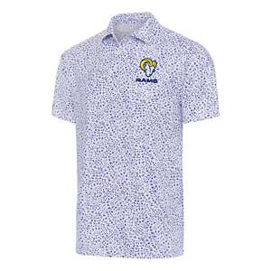 Los Angeles Rams Antigua Compression Long Sleeve Button Up 2XLarge Skyscraper/White