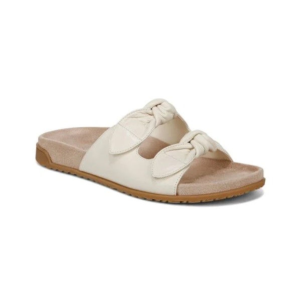 Women's Vionic Elara Slide Sandals 9 Ivory Leather