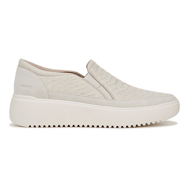 Women's Vionic Kearny Shoes Regular 7.5 Cream Snake Leather