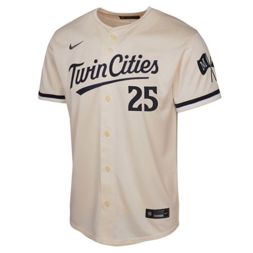 Kids Minnesota Twins Byron Buxton 25 Nike Alternative Jersey Small Cream