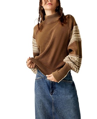 Free People Get Cozy Pullover - Women's Shirts/Blouses in Hot Fudge Combo