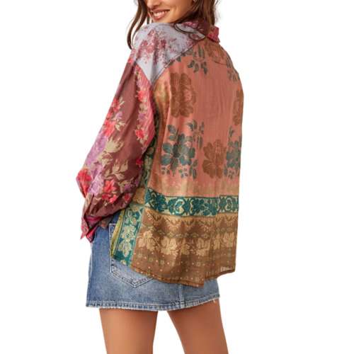 Women's Free People Flower Patch Long Sleeve Button Up Shirt