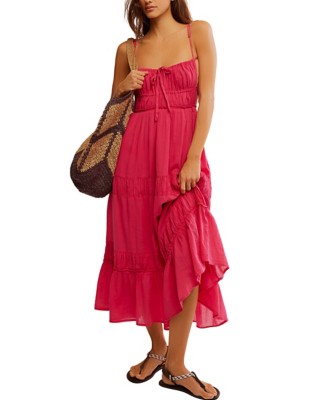Women's Free People Taking Sides Square Neck Maxi Dress