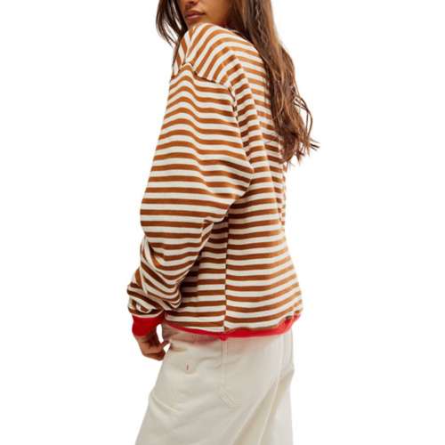 Women's Free People Classic Striped Crewneck long-sleeved sweatshirt