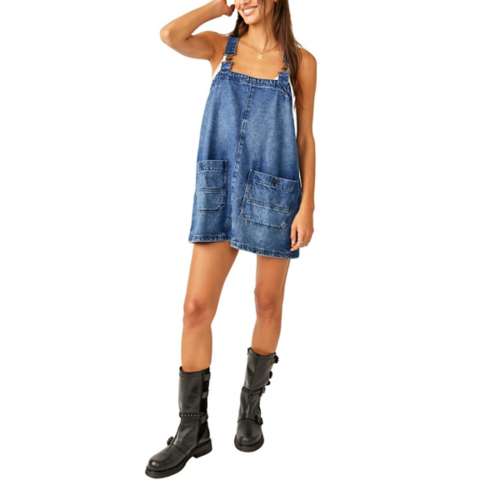 Women's Free People Overall Smock Square Neck Shift Dress