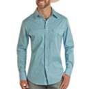 Men's Rock & Roll Denim Geo Print Woven Snap Long Sleeve Button Up Shirt