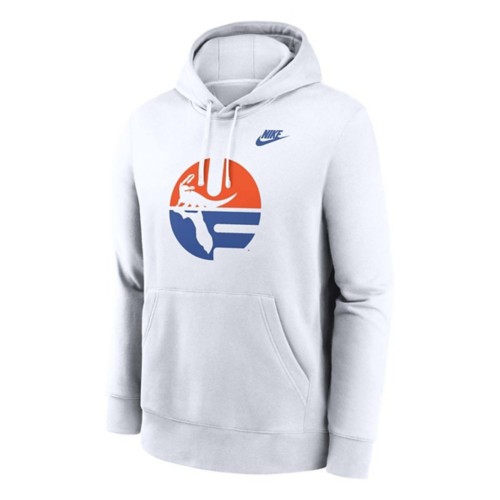 Men s Nike White Florida Gators Legacy Logo Club Fleece Pullover Hoodie Size Small