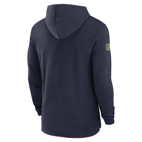 Men s Nike College Navy Seattle Seahawks Sideline Hoodie Performance Long Sleeve T Shirt Size Medium