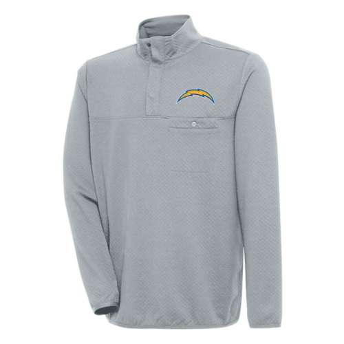 Antigua Los Angeles Chargers Chest Crest Streamer Crewneck