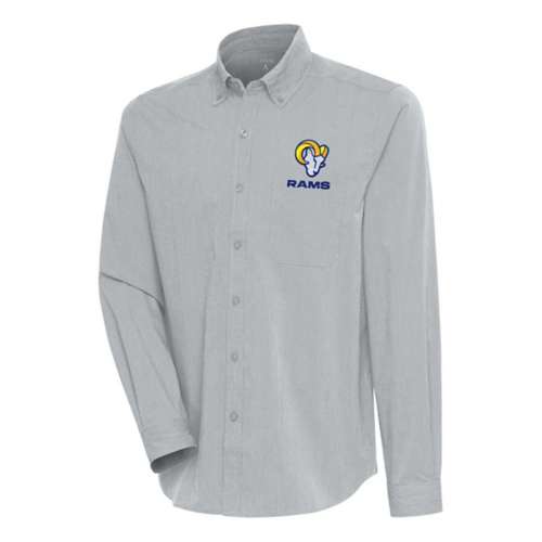 Men's Antigua Heather Gray/Charcoal Kansas City Chiefs Carry Long Sleeve Button-Up Shirt Size: Large