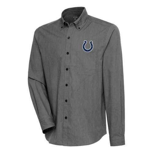 Antigua Indianapolis Colts Compression Long Sleeve Button Up
