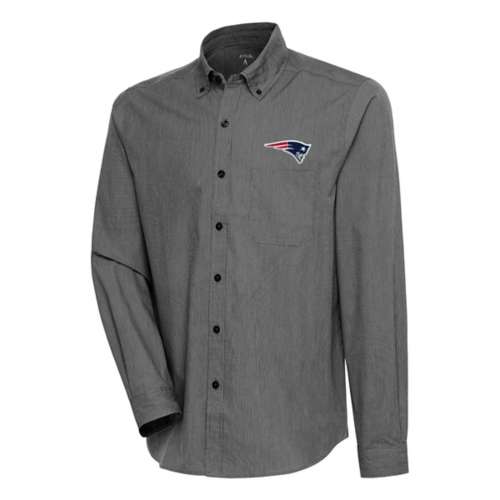 Antigua New England Patriots Compression Long Sleeve Button Up