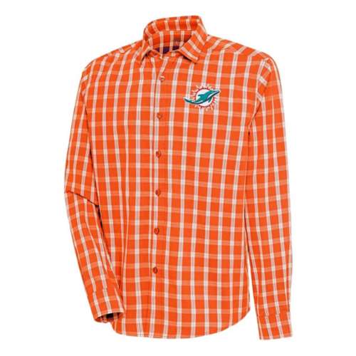 Antigua Miami Dolphins Carry Long Sleeve Button Up
