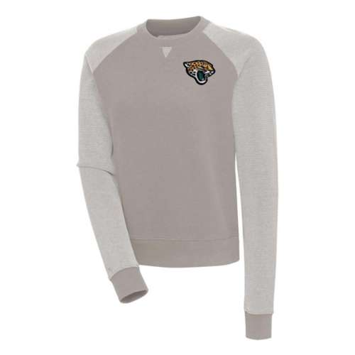 Women's Antigua Oatmeal Jacksonville Jaguars Flier Bunker Tri-Blend Pullover Sweatshirt Size: Medium