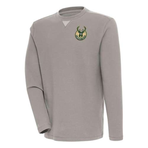 Antigua Milwaukee Bucks Chest Logo Flier Bunker Crewneck