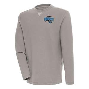 Men's Antigua Black Detroit Lions Flier Bunker Pullover Sweatshirt