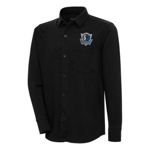 Men's Antigua Black Los Angeles Rams Streamer Button-Up Shacket Size: Extra Large