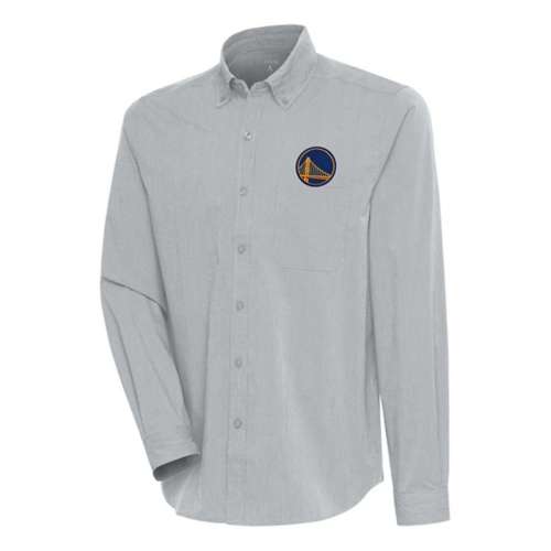 Men's Antigua Heather Gray/Charcoal Tennessee Titans Carry Long Sleeve Button-Up Shirt