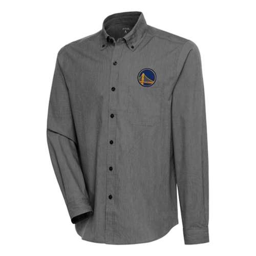 Antigua Golden State Warriors Compression Button Down Long Sleeve Button Up