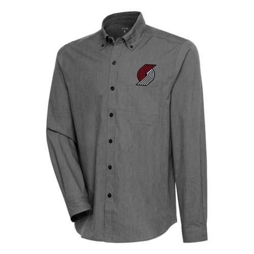 Antigua Portland Trail Blazers Compression Button Down Long Sleeve Button Up