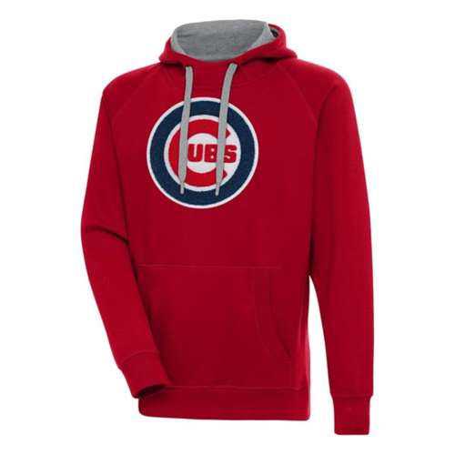 Men's Antigua Black Chicago Cubs Team Logo Victory Full-Zip Hoodie Size: Small