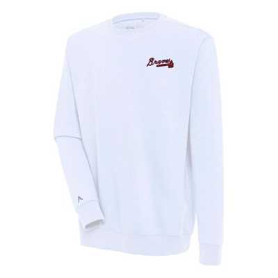 Atlanta Braves Antigua Victory Pullover Team Logo Hoodie - White