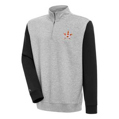 Lids New Orleans Saints Antigua Action Quarter-Zip Pullover Sweatshirt -  Heathered Black