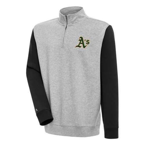 Antigua Oakland Athletics Victory CB Mock pullover ricamata Long Sleeve 1/4 Zip