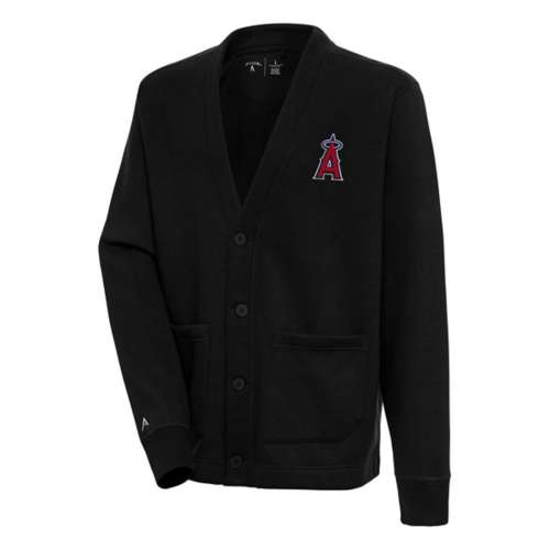 Antigua MLB Los Angeles Dodgers Men's Victory Cardigan, Black, Small, Cotton