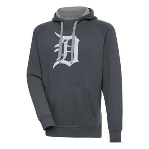 Antigua Detroit Tigers Chenille Big Logo Victory Pullover Hoodie