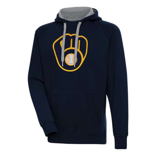 Antigua Milwaukee Brewers Chenille Victory Pullover Hoodie