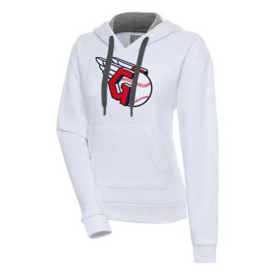 Chicago Cubs Antigua Victory Chenille Pullover Hoodie - Heather Gray